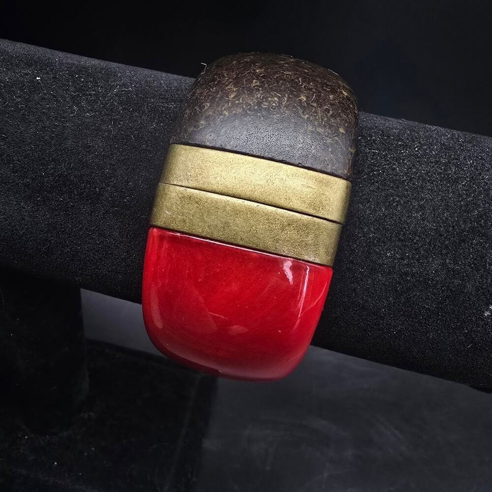 Premier Designs Piper Red Wood Like Bangle Bracelet
